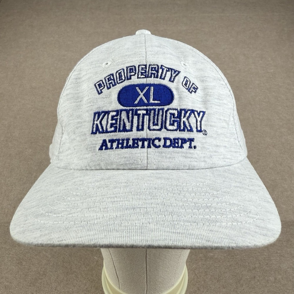 Vintage 90s Global Caps Kentucky Wildcats Hat Gray Strapback Athletic Hong‎ Kong